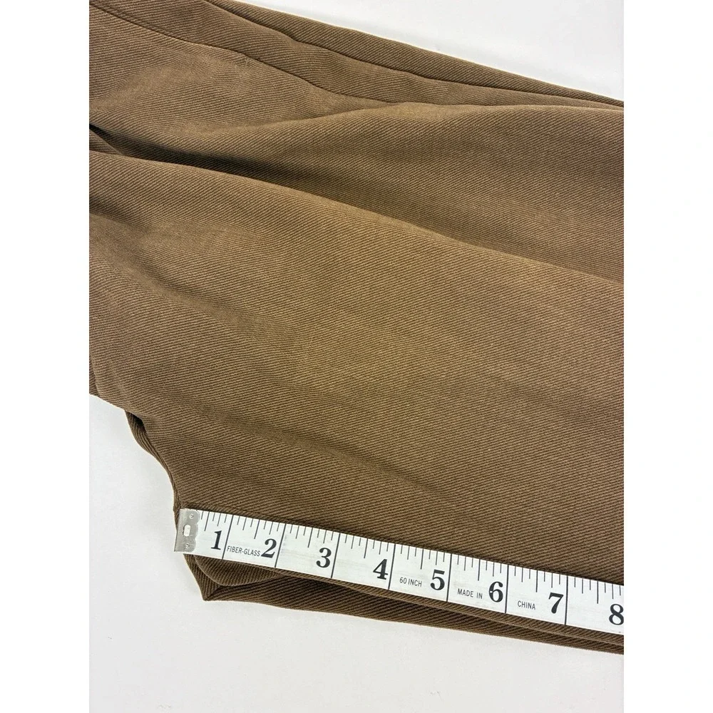 Brooks Brothers Elliot Brown Pleated Cuffed 100% Cotton Trousers 32x30 (31x29)